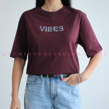 Vibes Burgundy T-Shirt